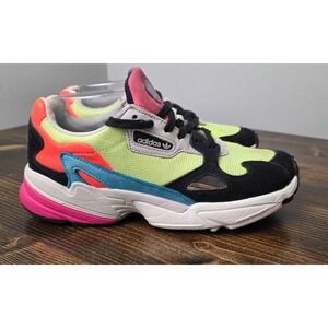 Adidas Sz. 9 Falcon Hi Res Multicolor Sneakers Yellow Black Women's CG6210